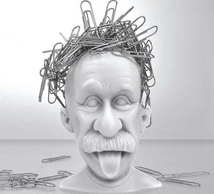 Einstein Crazy Hair Paperclip Holder