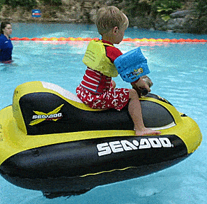 This Electric Inflatable Jet Ski Lets Your Kids Scoot Around The Water By Themselves
