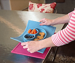 EZPZ All-In-One Placemat and Plate - Suctions To Your Table To Prevent Spills