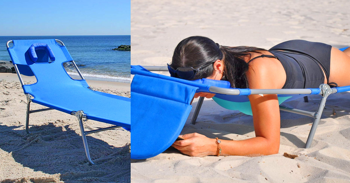 face down beach lounger