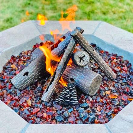 These Beautiful Fake Metal Logs Are A Perfect Addition To Your Existing Outdoor Fire Tables