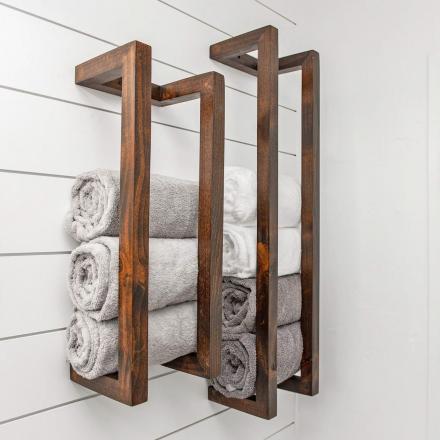 These Farmhouse Style Towel Racks Would Look Beautiful In Your Bathroom Remodel