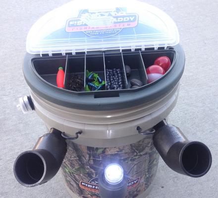 The Fishing Caddy – Fishing Bucket Storage or Bait Holder w/Tackle