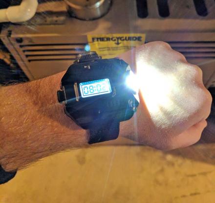 Flashlight Watch With Compass