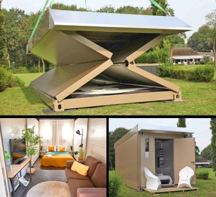 These Flexotels Are Foldable Tiny Homes That Are Perfect For Music Festivals
