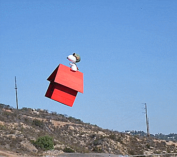 Someone Built A Drone That Looks like Snoopy Flying Around On His Doghouse