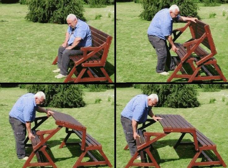 Folding Picnic Table To Bench