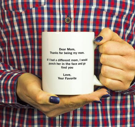 Funny Dear Mom Punch In The Face Coffee Mug