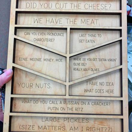 This Funny Snack Charcuterie Tray Has Hilarious Phrases Under Each Snack