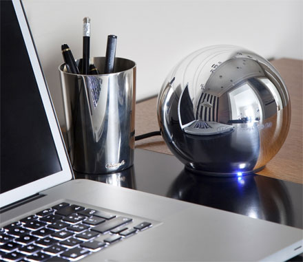 Futuristic Silver Sphere Hard Drive