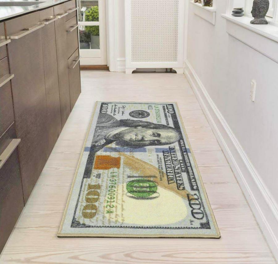 Hundred Dollar Bill Benjamin Franklin Design Modern Runner Rug 22/' by 53/' Carpet