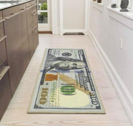 Giant 100 Dollar Bill Rug