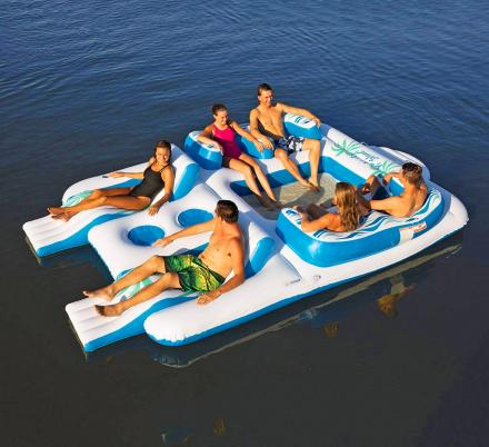 This Giant 7-Person Tropical Island Lake Float Is The Ultimate Way To Party On The Water