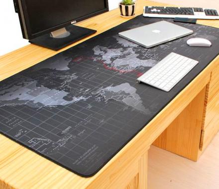 Giant Black World Map Mouse Pad To Assist In World Domination