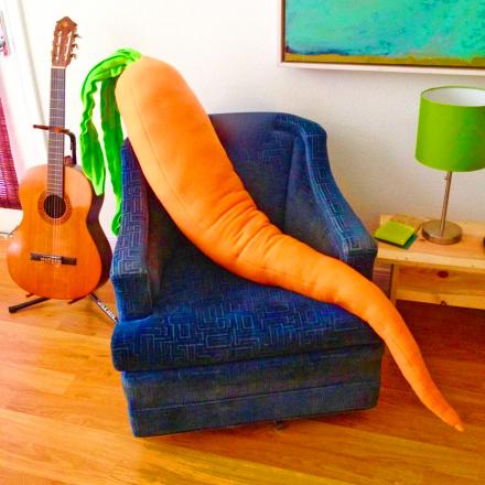 This Giant Carrot Body Pillow is a Cozy Farmer’s Dream