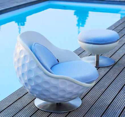 Giant Golf Ball Shaped Lounger Chair