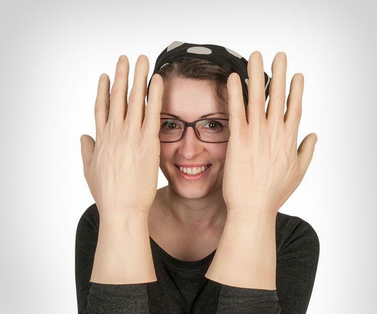 light blue satin gloves