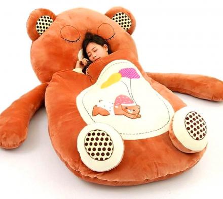 Giant sleeping bag store teddy bear