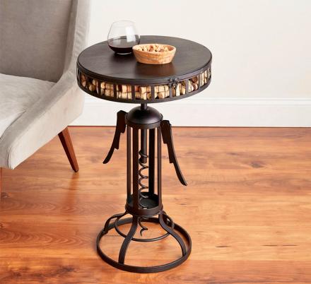Giant Wine Opener Corkscrew Side Table That Stores Your Used Corks