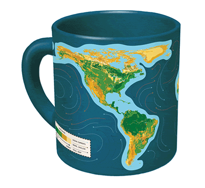 Global Warming Coffee Mug Shows You Water Rising On Earth When Hot Liquid Is Added