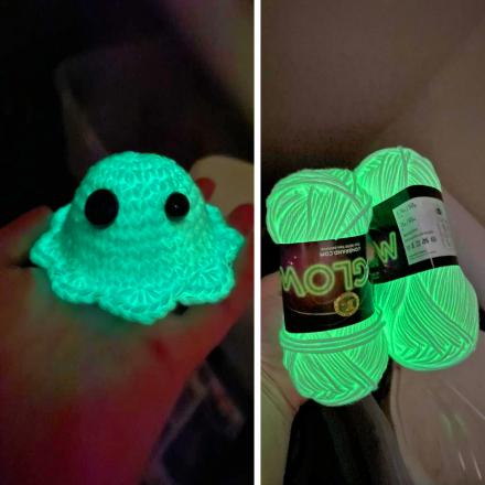 This Glow In The Dark Yarn Lets You Knit Incredible Glowing Aliens, Costumes, and Hats