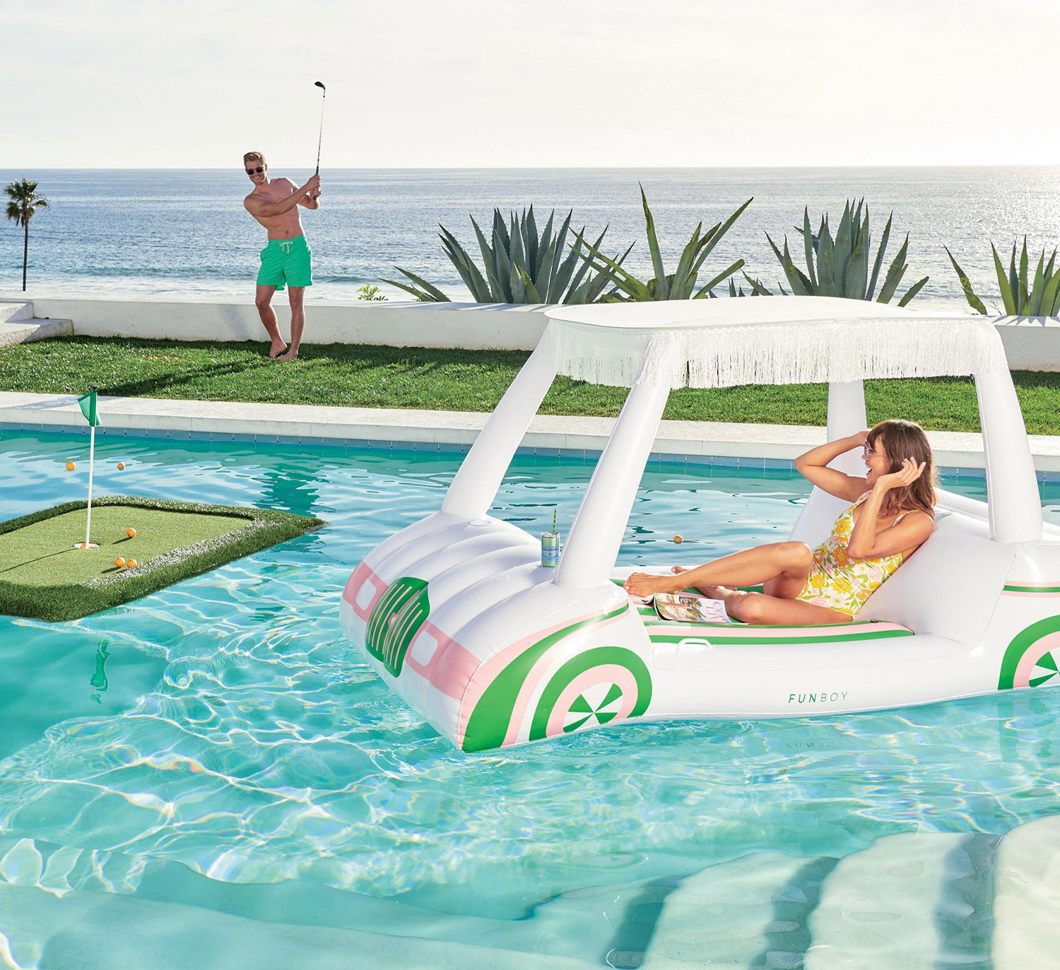 barbie golf cart pool float