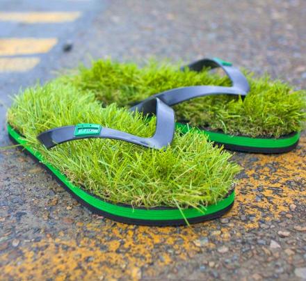 grass flip flops