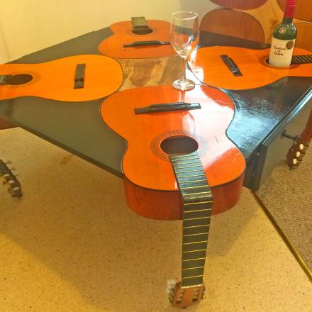 This Company Makes Guitar Coffee Tables Using Four Real Guitars