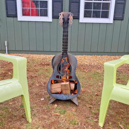 This Guitar Fire Pit Is The Perfect Backyard Centerpiece For Guitar Players