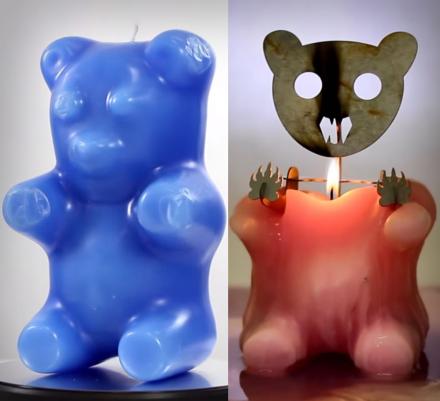 Gummy Bear Skeleton Candle