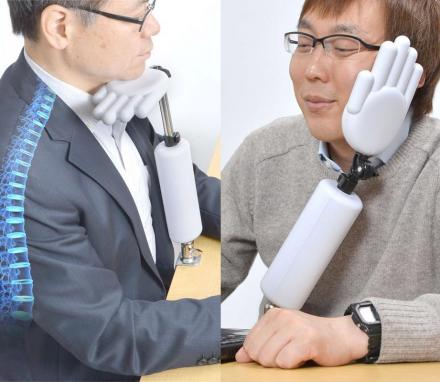 Hand Shaped Head Holder Makes For Better Posture and Naps At Work