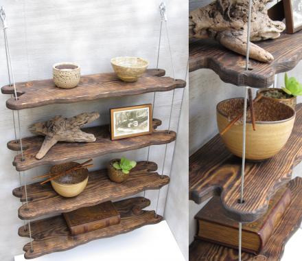 Hanging Driftwood Shelves