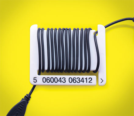 Headphone Cable Tidy That Looks Like A Barcode