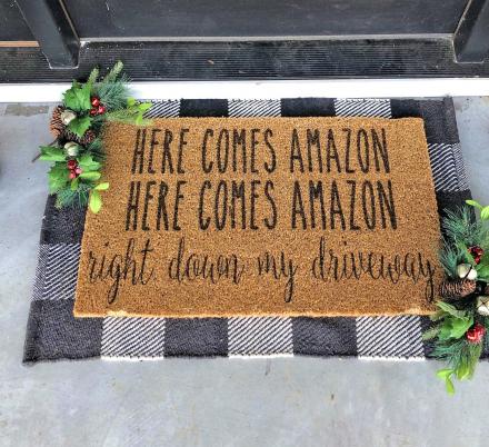 Here Comes Amazon, Right Down My Driveway Doormat