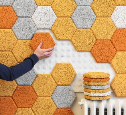 Baux | Azulejos de pared hexagonales, hermosos y ayudan a absorber el sonido