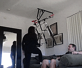 Hide-a-Ride Lets You Store Your Bicycle On Your Ceiling