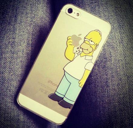 Homer Simpson Eating Apple iPhone Case