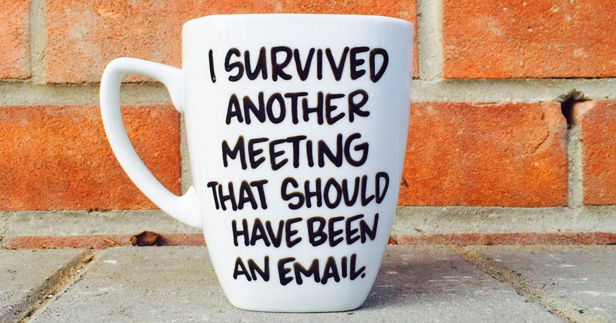 Work Mug Office Gift,Humor I Survived Another Meeting Mug Funny Office Mug 