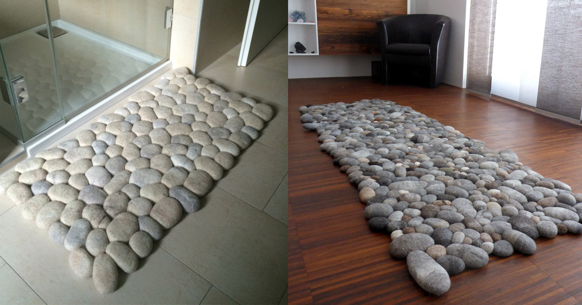This Company Makes Custom Wool Stone Rugs That Looks Like Connected Pebbles