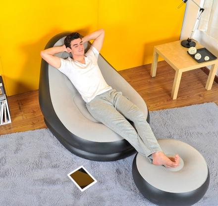 Inflatable Lounge Chair With Ottoman