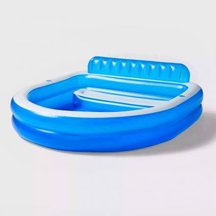 This Mini Inflatable Pool Has a Bench, And Backrest And Is Perfect For Summer Lounging