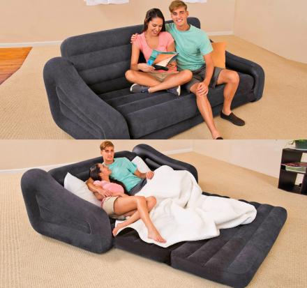 Queen Size Air Mattress Sofa Bed for Outdoor Camping Portable Inflatable  Couch