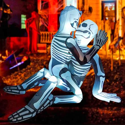 These Inflatable Skeleton Lovers Yard Decoration Are Sure To Cause Some Controversy On Halloween