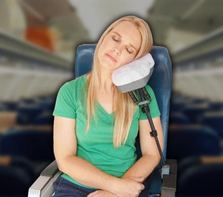 This Travel Pillow Props Your Head Up While Traveling On a Plane