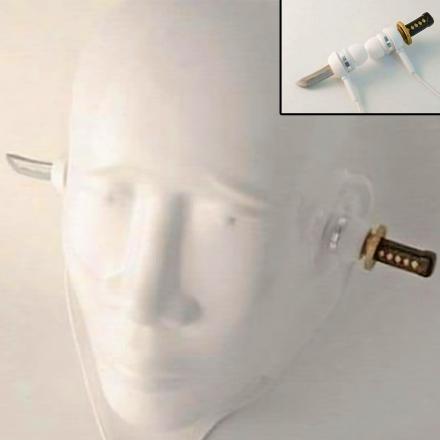 These Katana Sword Earbuds Makes It Look Like a Mini Katana Is Going Through Your Head