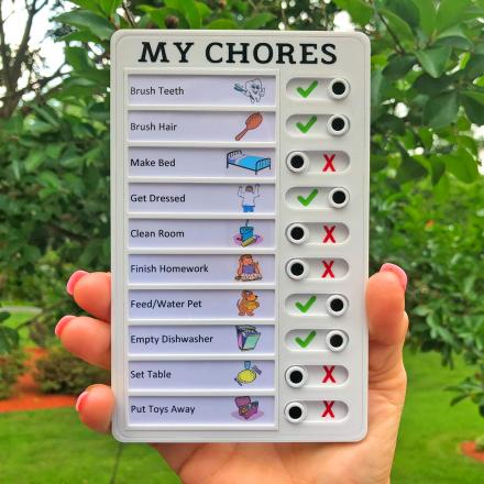 This Kids Chore Tracker With Slide Buttons Makes Completing Chores Much More Satisfying