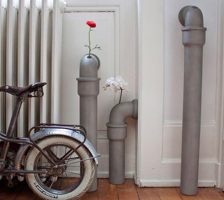 Industrial Pipes That Are Actually Concrete Flower Vases