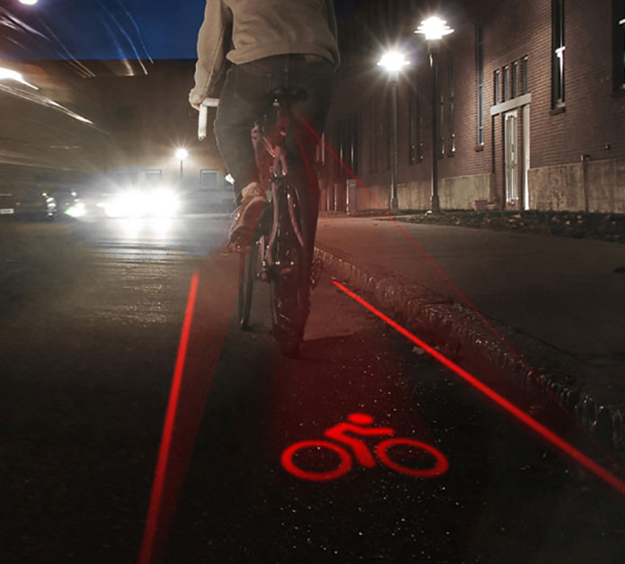 bike light with laser lane