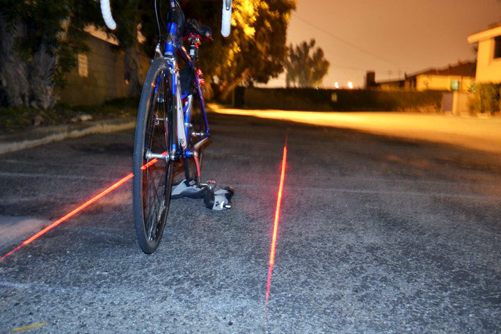 This Laser Bike Lane Creates Your Own Bicycle Lane While Your Ride