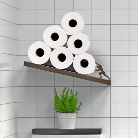 This Creative Leaning Toilet Paper Shelf Features a Strong-Man Holding Up Your TP Rolls